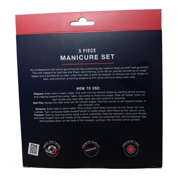 NIB! Fila Mens 5 piece Manicure Set - Picture 2 of 3